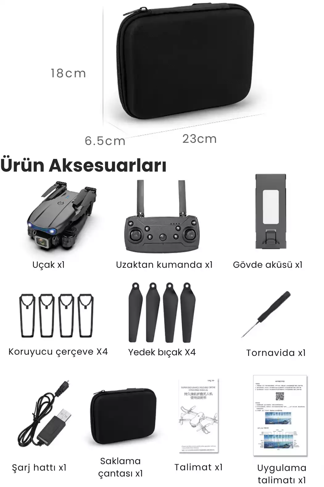 1 ADET 4K Kameralı Drone