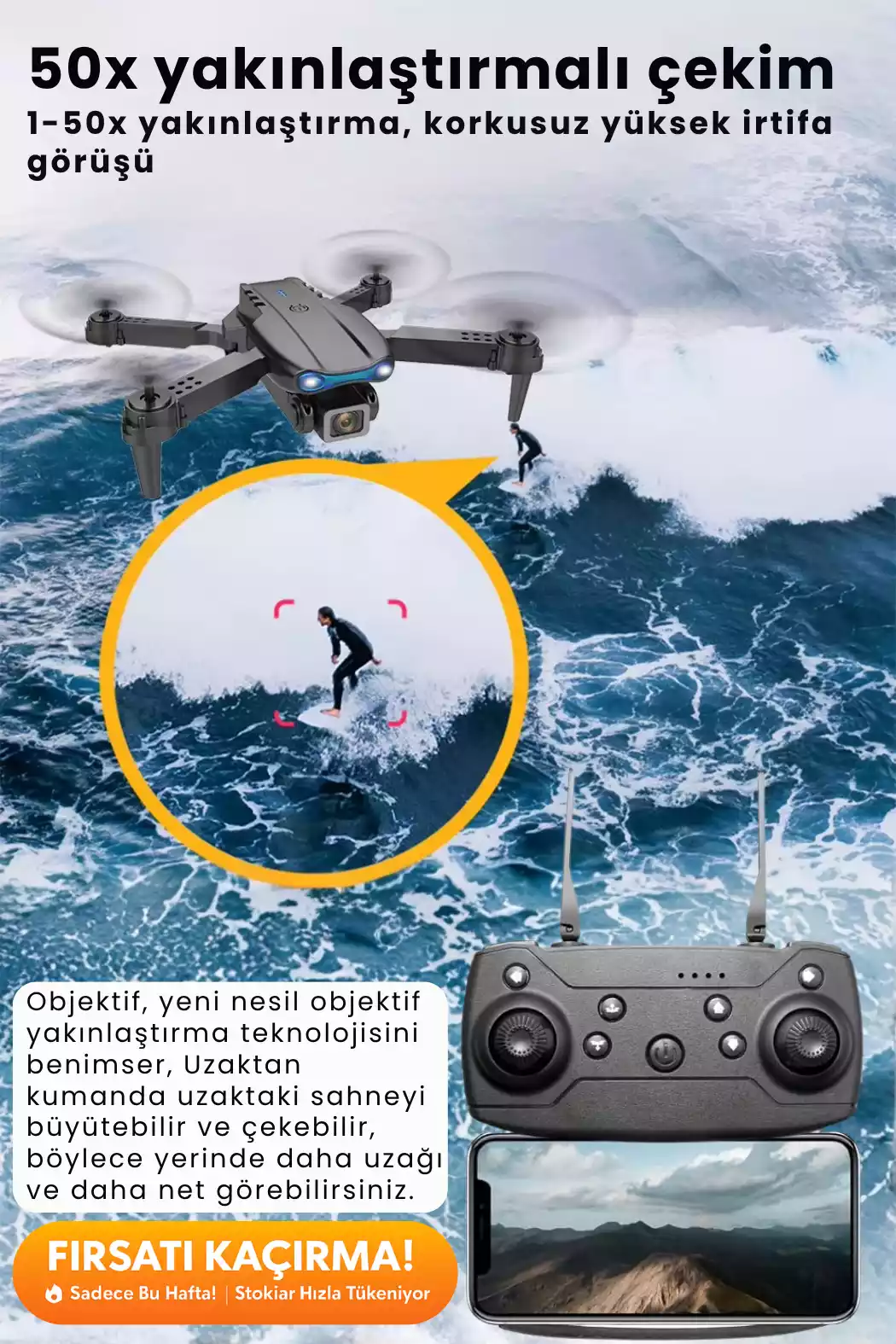 1 ADET 4K Kameralı Drone