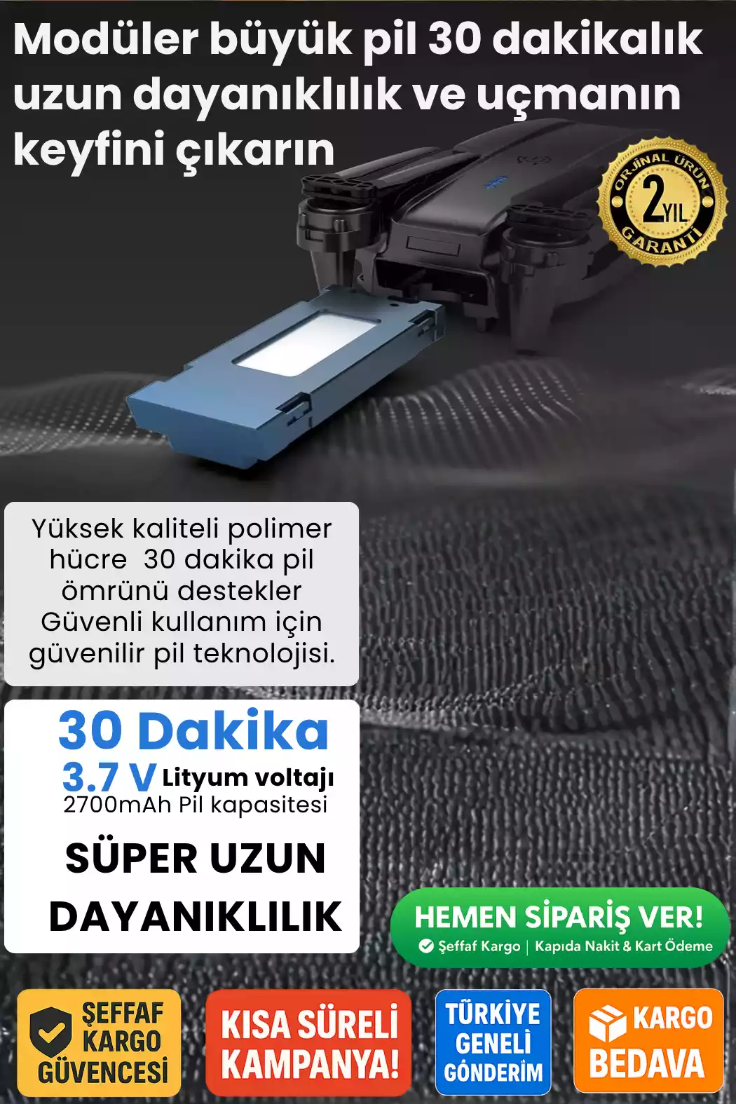1 ADET 4K Kameralı Drone